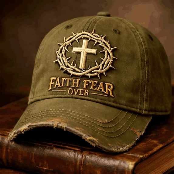 WKSCLPAI Art Print Casual Hat, True Light Faith Vintage Baseball Hat, Men Women Casual Golf Hats for Outdoor Activities, Everyday Use, Army Green