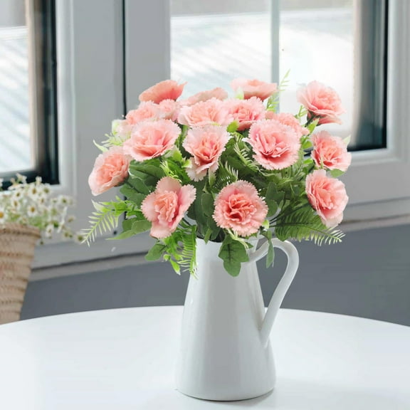 WKSCLPAI Artificial Flowers,Faux Carnation Silk Bouquet Decor,Fade-proof Fake Flowers for Home,Flores Artificiales Para Decoration,Summer Savings Clearance
