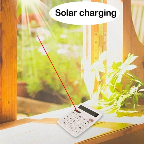 WKSCLPAI Basic Standard Calculator-Battery and Solar Dual Powered Charging, Portable Desktop Calculator with 12-Digit LCD Display, Small Calculator for Office, Computing, Daily Use, White
