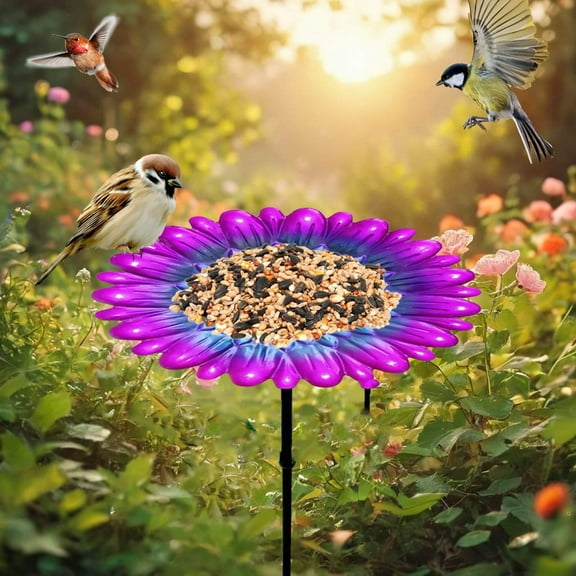 WKSCLPAI Bird Feeder and Baths for Outdoors,Wrought Iron Standing Bird Feeder,33 Inch Detachable Iron Stand Outdoor Birdbath and Birdfeeder for Outside Garden Yard Lawn Sunflower Decor