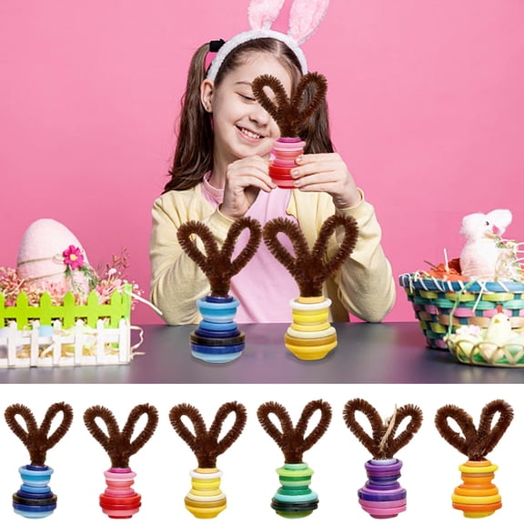 WKSCLPAI Button Bunny DIY Kit – Twist Bread & Pop Rocks Themed Craft Set, Easter Family Activity for Home Use Only