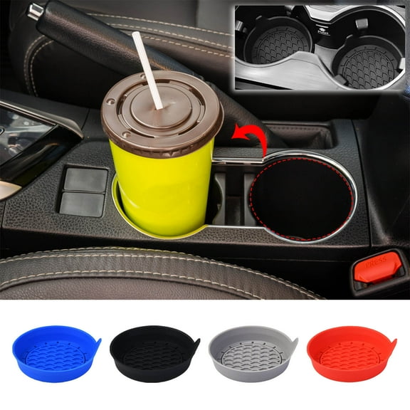 WKSCLPAI Car Cup Holder Coaster, Silicone Cup Holder Plug-in Universal Non-slip Coaster, Car Cup Slot Mat, Anti-slip and Anti-shake Design, Sturdy and Durable