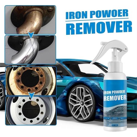WKSCLPAI Car Iron Powder Remover, Multipurpose Rust Remover Spray, Suitable for all kinds of metals Surfaces, Free 1 Sponge Wipe and 1 Rag, Household Cleaners