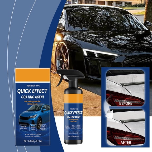 WKSCLPAI Car Quick-acting Coating Agent Spray, 3 in 1 High Protection Quick Car Coatings Spray (1PCS, Sponge-less Wipe Cleaning Cloth Giveaway)