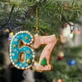 thumbnail image 1 of WKSCLPAI Christmas 67 Ornament Funny 67 Meme Ornaments 2D Acrylic Xmas Tree Hanging Decorations - Cute Gingerbread Festive Decor Gift for Woman with Refined & Humor, 1 of 8