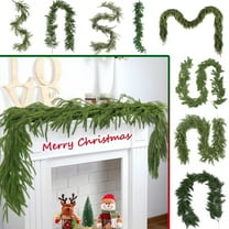 WKSCLPAI Christmas Garland, 6FT Christmas Norfolk Pine Garland,Realistic Cedar Garland Artificial Pine Cypress Vines,Greenery Garlands for Mantel Winter Holiday Party Xmas Indoor Decor