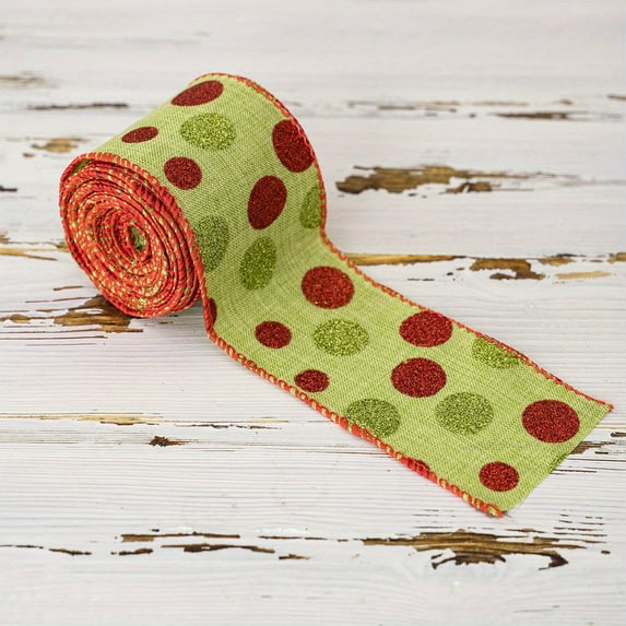 WKSCLPAI Christmas ribbon,festive ribbon supplies,gift wrapping ribbon,180 Inch Long Perfect for Gift Wrapping, DIY Crafts, and Festive Decorations