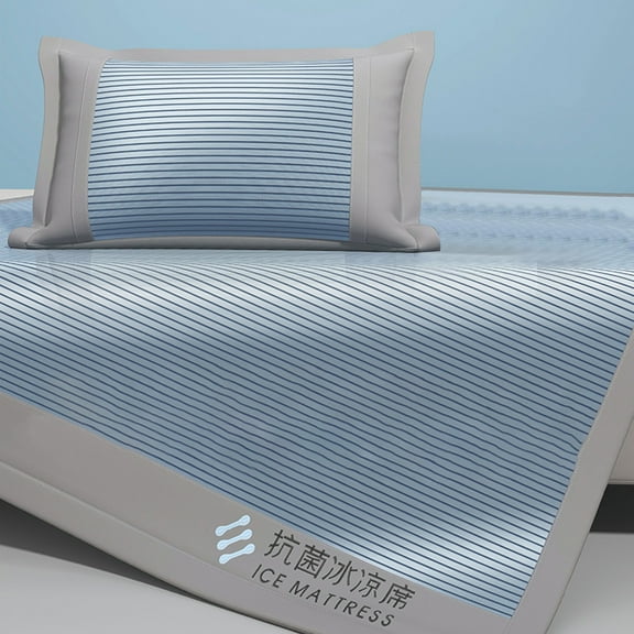 WKSCLPAI Cooling Mat,Summer Bedding,Portable Cooling Pad,Summer Ice Silk Cooler Two Piece Set (Including A Bed Sheet And A Pillowcase),Breathable,Non-slip,Portable Rattan Design,90X200Cm