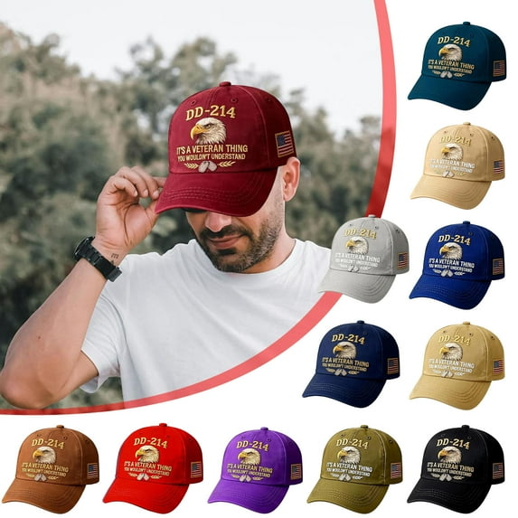 WKSCLPAI DD 214 This is a Veterans' Matter Commemorative Hat Adjustable Eagle Printed Pattern Baseball Cap Gift for Patriotic Retired Soldiers and Veterans Day