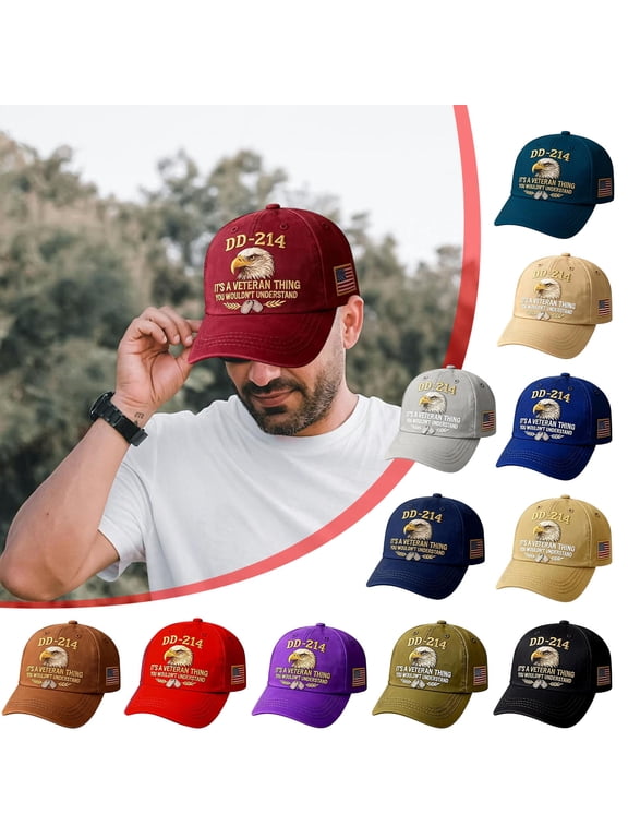 DD 214 This is a Veterans' Matter Commemorative Hat Adjustable Eagle Printed Pattern Baseball Cap Gift for Patriotic Retired Soldiers and Veterans Day