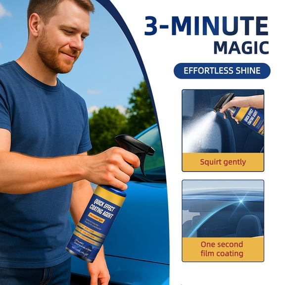 WKSCLPAI Effective Car Quick-Acting Coating Agent Spray,Quick Effect Coating Agent, 3 In 1 High Protection Quick Car Coating Spray,Restore Car Shine and Long-Lasting Protection,120ml
