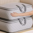 thumbnail image 1 of WKSCLPAI Extra Large Storage Bags, Heavy Duty Clothes Storage with Zipper, Reinforced Handles, Collapsible Travel Tote, Gray,M, 1 of 8