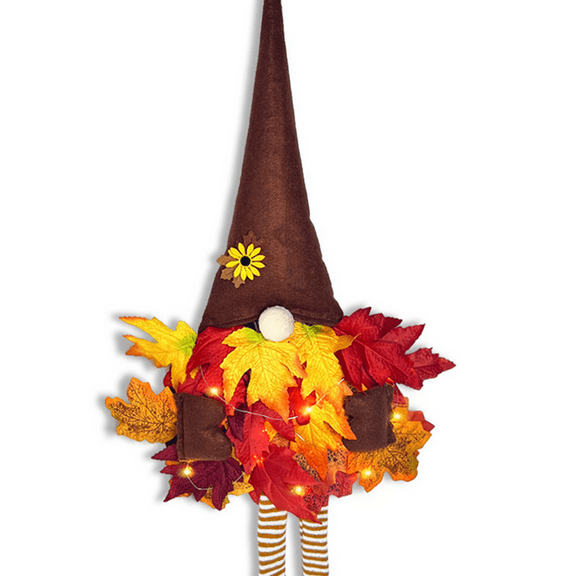 WKSCLPAI Fall Garland,Leaf Garland,Fall Garland with Lights,Thanksgiving Decor,Fall Leaves Decor,Realistic Simulation,Lightweight and Easy to Hang,Led Wreath,Fall Door Hanging