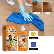 WKSCLPAI Floor Cleaner Set of 2 Multipurpose High Effective Floor Cleaning Solution Wood Floor Cleaner and Polish Fresh and Non-irritating Set Includes 2 Towel and 2 Sponge Wipe