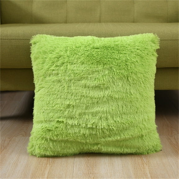WKSCLPAI Fluffy Throw Pillow Covers 17" x 17" Soft and Comfortable Solid Color Sofa Cushion Covers Water Washable and Fade-proof Pillow Shams for Sofa Bed Living Room Multi-color Available