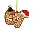 thumbnail image 1 of WKSCLPAI Funny 67 Ornament 2D Acrylic Gingerbread Hanging Decorations for Xmas Tree Christmas Meme Decor - Santa Themed Holiday Gift for Teens & Humor Lovers, 1 of 6