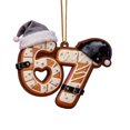 thumbnail image 1 of WKSCLPAI Funny 67 Ornament 2D Acrylic Gingerbread Hanging Decorations for Xmas Tree Christmas Meme Decor - Santa Themed Holiday Gift for Teens & Humor Lovers, 1 of 6
