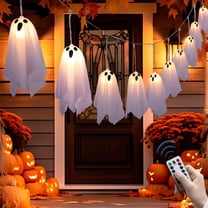 WKSCLPAI Halloween Decorations Outdoor, Halloweens party Decoration Indoor, Spooky Ghost with Remote Control LED String Lights Can Makes a Screaming Sound, 8 Lighting Modes, 8.2 FT