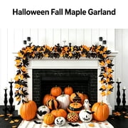 WKSCLPAI Halloween Maple Leaf Garland,Faux Fall Vine for Indoor Decor,Autumn Festivities,Seasonal Wreath for Home,Halloween & Fall Decorations