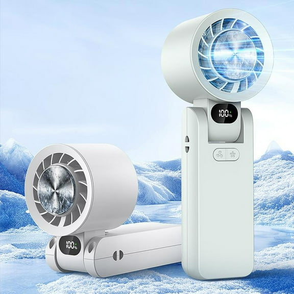 WKSCLPAI Hand Held Fans Battery Operated,Foldable Portable Handheld Fan,Intelligent Display Mini Fan - 100 Speed Adjustable,Lightweight Travel Fan - 8 Hours of Long-lasting Battery Life,Green