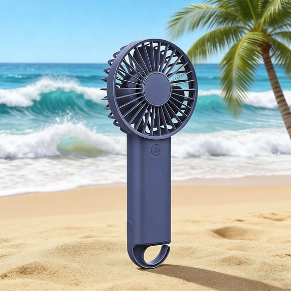 WKSCLPAI Handheld Fan USB Rechargeable 3 Speed Adjustable Mini 400mAh Battery Portable Hook for Travel Office Outdoor