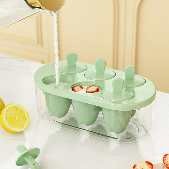 WKSCLPAI Homemade Popsicle Molds Clearance,Sandwich Ice Cream Shapes DIY Popsicle Mold 6-Cavity Reusable,Separate Design,Outer Layer Can Store Ice Cubes and Keep the Popsicle Coldness