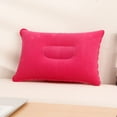 thumbnail image 1 of WKSCLPAI Inflatable Pillow Portable Soft and skin-friendly velvet Small Travel Pillow,Lightweight Flocked Fabric Air Pillow Beach Pillow for Camping,Traveling,Napping,Desk Rest,Hot Pink, 1 of 2