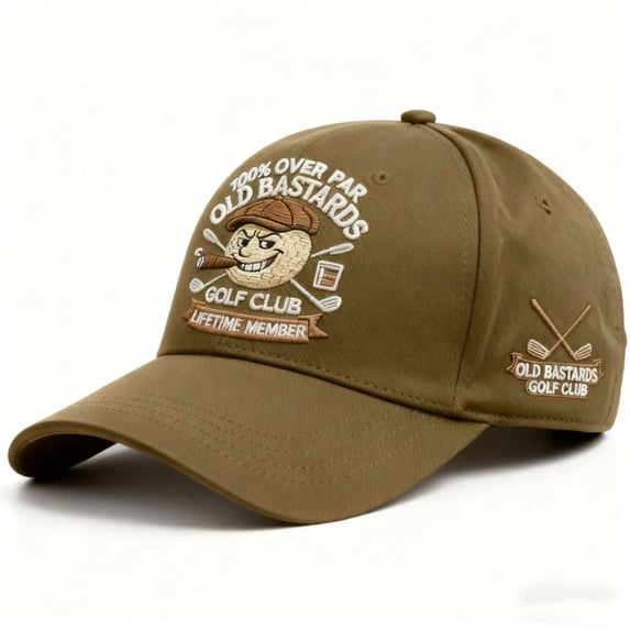 WKSCLPAI Old Bastards Golf Club-Baseball Cap, Adjustable Distressed Black Funny Golf Hat, 100% Over PAR Lifetimes Member Embroidered Baseball Hat