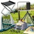 thumbnail image 1 of WKSCLPAI Outdoor Portable Folding Chair, Folding stool, Thickened Carbon Steel Pipe-Thickened Abrasion-resistant Oxford Cloth Chair Surface (Black, Medium), 1 of 6