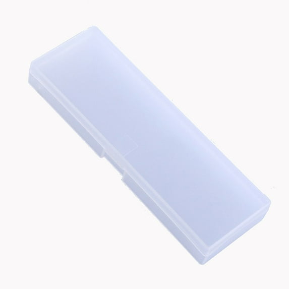 WKSCLPAI Pencil Box Solid Color Personalized PP Stationery Box Creative Candy Color Student Pencil Boxes with Built-in Compartment Eraser Pin Organizer for Small Items White Clear