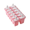 thumbnail image 1 of WKSCLPAI Popsicle Molds Silicone 12-Cavity,Food-Grade Homemade Popsicle Molds Ice Pop Cream Molds,DIY Ice Pop Mold with 12 Reusable Sticks, Non-Stick Flat Design,BPA-Free,Pink, 1 of 4