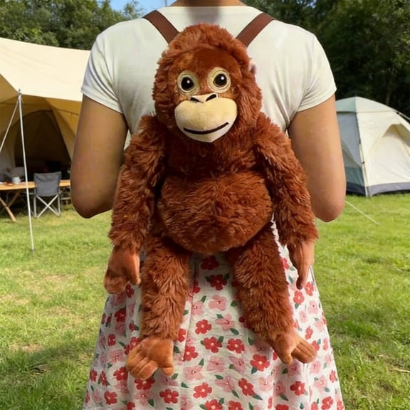 WKSCLPAI Punch Monkey Plush, Orangutan Plush Stuffed Animal Backpack, 26" Soft Punch Monkey Plush Bags, Cute Gift for Boys & Girls