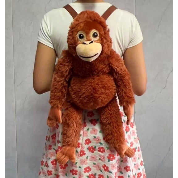 WKSCLPAI Punch Monkey Plush, Orangutan Plush Stuffed Animal Backpack, Cute Punch The Monkey Animal Backpack, Travel & Birthday Gifts