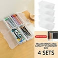 thumbnail image 1 of WKSCLPAI Simplicity Clear Pencil Box 4 Pcs Large Capacity Plastic Box Stackable Translucent Pencil Box Office Supplies Storage Box Gel Pens Eraser, 1 of 6