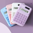 thumbnail image 1 of WKSCLPAI Slim Mini Calculator, Portable Pocket Calculator with 8-digit Screen Display, Small Basic Desktop Calculators for Home Office Classroom, Purple, 1 of 7