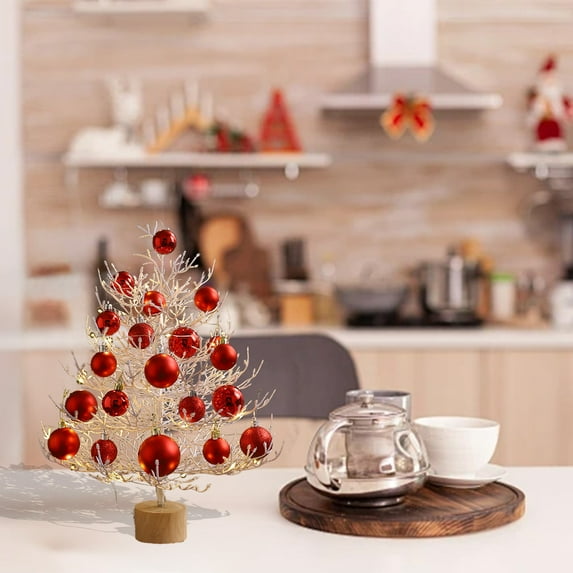 WKSCLPAI Small Christmas Tree,Christmas Tree for Bedroom,Fake Christmas Tree,Mini Christmas Tree with Colorful Decorations,Desktop Holiday Ornament