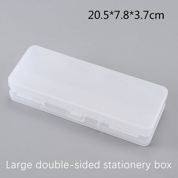 WKSCLPAI Translucent Frosted Pencil Box, High-quality PP Stationery Box with 3 Storage Compartments,Fashion Macaron Color Pencil Boxes for Office Supplies Organization, White