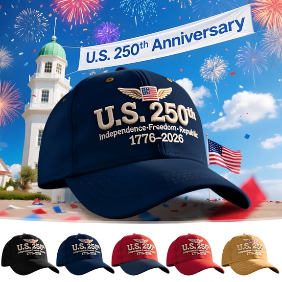 WKSCLPAI US 250th Anniversary Cap, Usmc 250th Anniversary Hat, A Memorable Hats for Men, Comfortable Baseball Cap with Adjustable Back Strap, Patriotic Anniversary Gifts for Men, Navy