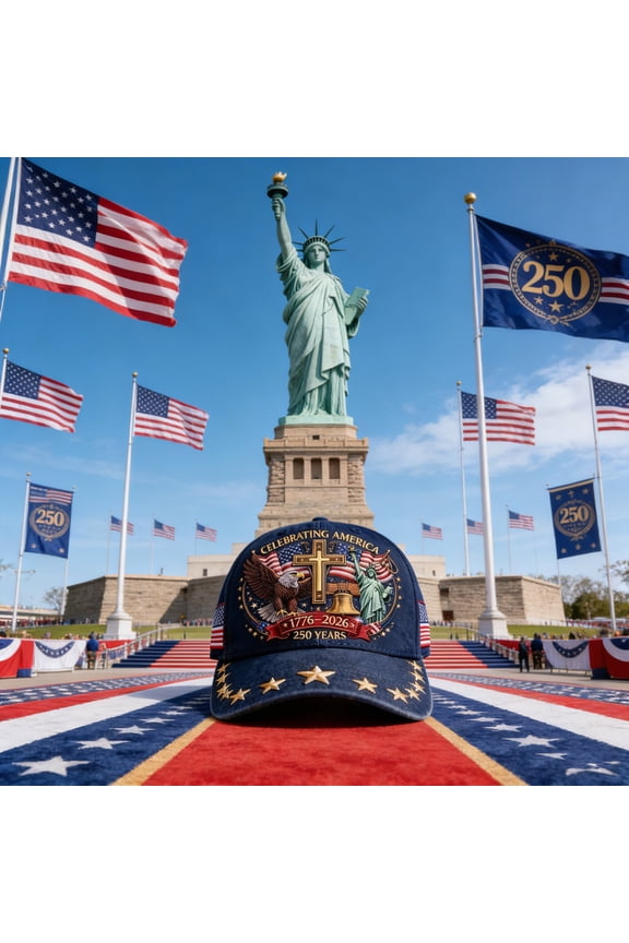 US 250th Anniversary Hat,1776 - 2026 Celebrating American 250 Years Birthday Commemorative Hat, Eagle Liberty Cross Printed Patriotic Baseball Cap for Men Women, #B