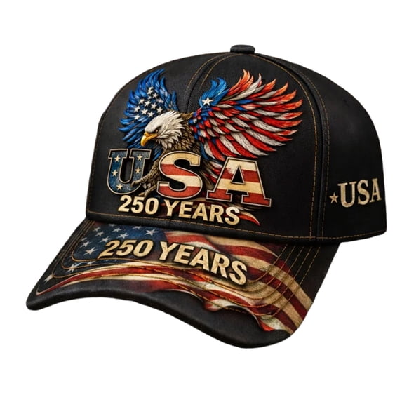 WKSCLPAI USA 250th Anniversary Commemorative Hat, Fashion Retro Red Blue White Eagle Print Baseball Cap for Men Women, Adjustable Dad Hat for 4th of July, Party & Outdoor Activities