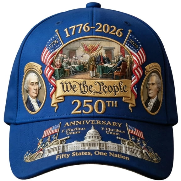 WKSCLPAI USA 250th Anniversary Hat, Bald Eagle Printed Veteran Tribute Commemorative Hat, Adjustable Patriotic Washed Baseball Cap for Men Women