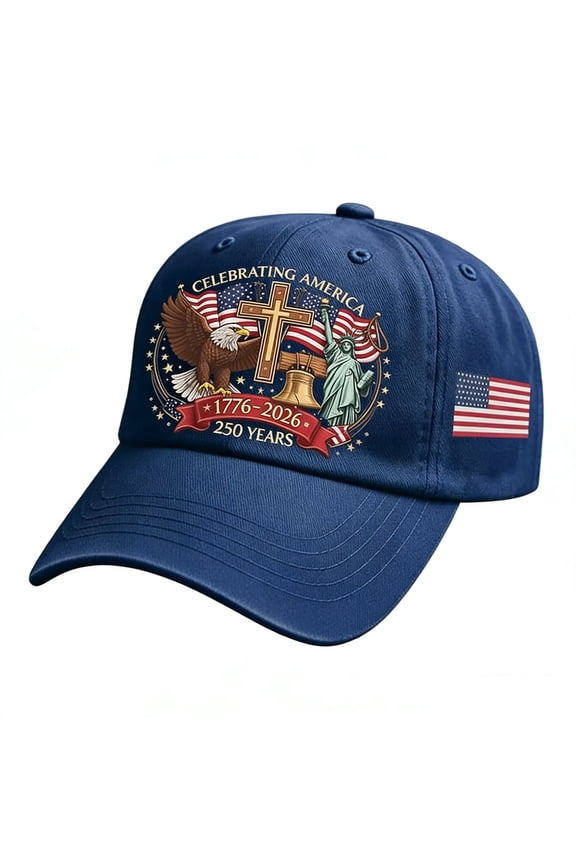 USA 250th Anniversary Hats, 1776-2026 Tribute Baseball Cap, Bald Eagle & Patriotic-themed Pattern Printing Adjustable Hat for Celebrating America 250th Birthday