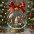 thumbnail image 1 of WKSCLPAI USA Commemorative Christmas Ornament Historic Anniversary 250-year Milestone of the United States Hanging Decorations for Christmas Tree, 2D Patriotic Ball Ornament, 1 of 6