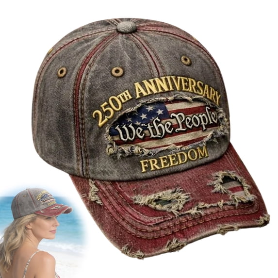 WKSCLPAI United States 250th Anniversary Hat, Adjustable Bald Eagle Liberty Statue Printed Patriotic Baseball Cap for Men Women, Patriotic Gifts Anniversary Hats