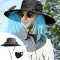 thumbnail image 1 of WKSCLPAI Wide Brim Solar Fan Hat Clearance,Fishing Hat with 2 Solar Fan,3 Speed Solar Powered Fan Hat,Outdoor Sun Hats for Men Women Hat with Breathable Sunburn Protection Mask, 1 of 5