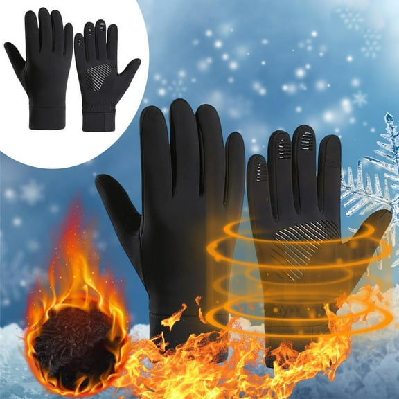 WKSCLPAI Winter Warm Gloves for Men Women, Touches Screen Gloves, Thickened Insulated for Cold Weather, Waterproof Thermal Glove for Cycling,Ski, Riding,Warm Sports Antislip Gloves(Black E,M)
