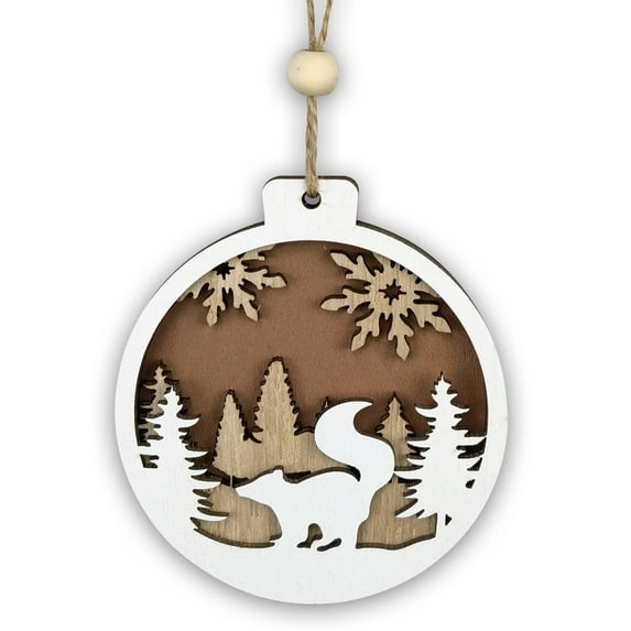 WKSCLPAI Wooden Christmas Tree Ornaments Carved Animal Pendants,Reindeer Design,Eco Friendly,Festive Holiday Decor,Perfect for Trees & Gifts