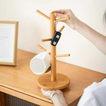 WKSCLPAI Wooden Mug Tree Shelf, Super Mini Clotheshat Rack,Cup Drainer Rack,Multifunctional Countertop Organizer for Books, Keys, Markers, Pendants