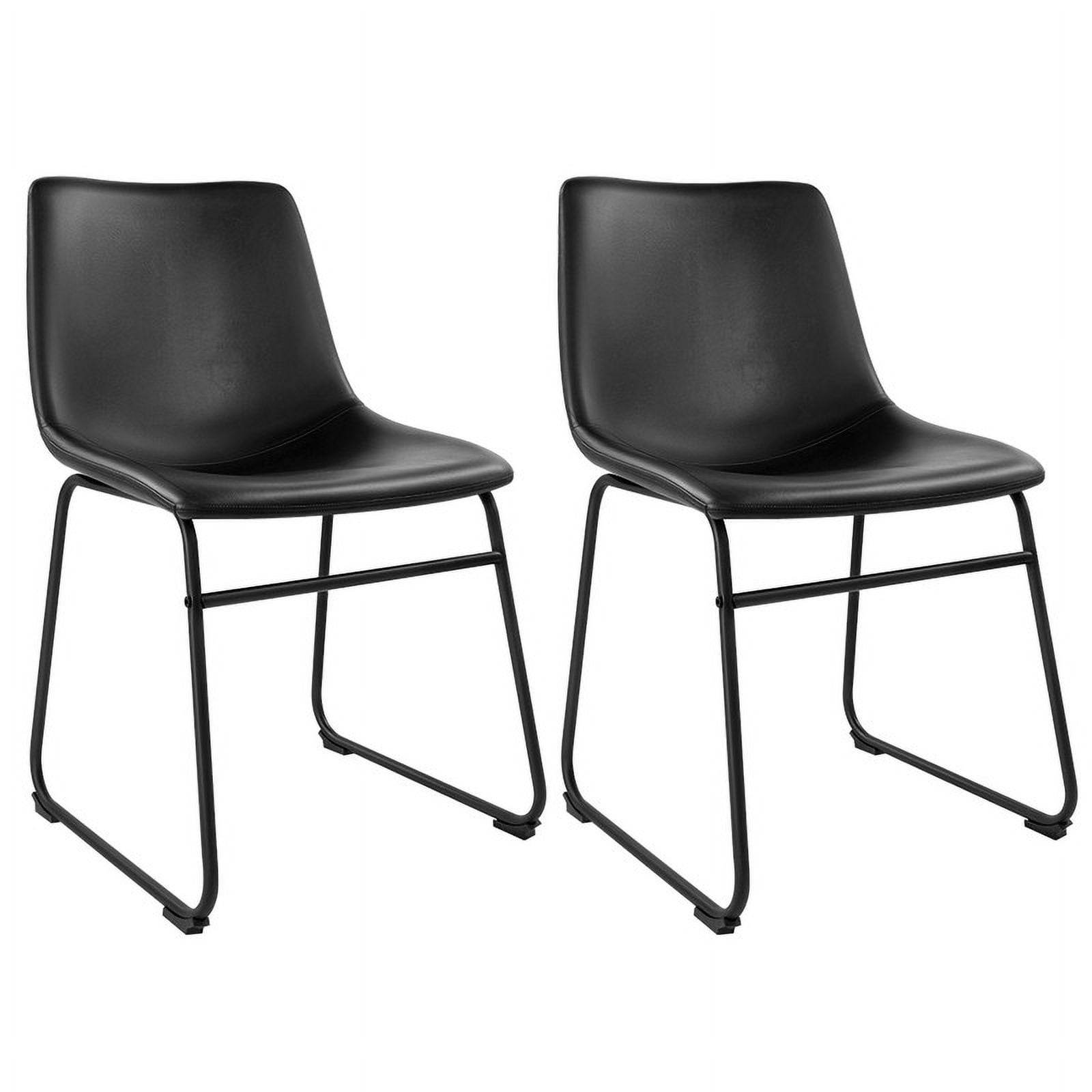 WKWKER Dinning Chairs Set of 2 Faux Leather Industrial Chair Counter
