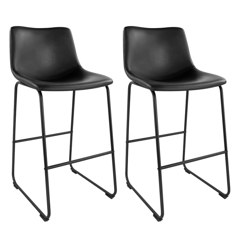 WKWKER Dinning Chairs Set of 2 Faux Leather Industrial Chair Counter